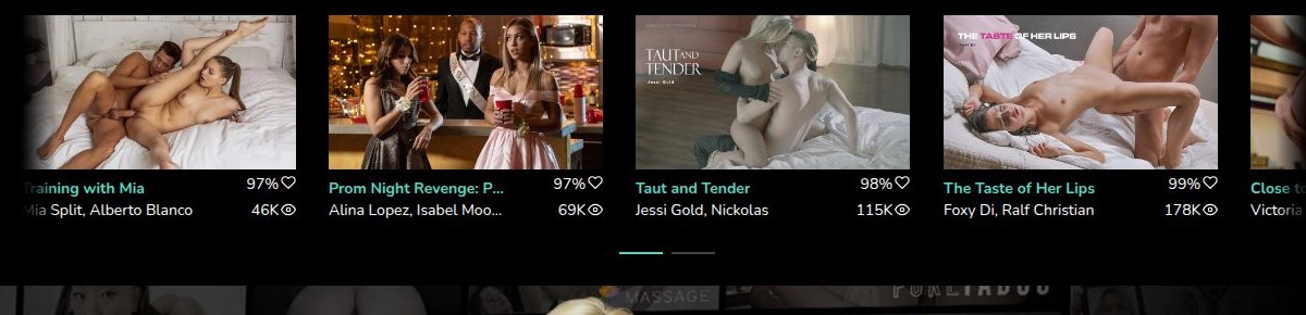 Reihe von Szenenkarten auf der Startseite von Babes